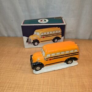Vintage 1993 Christmas Valley Village Merryville‎ Public School Bus Hand-Painted
